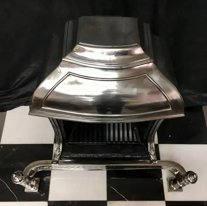 Thumbnail: 19th Century Cast Iron Beaux-Arts Style Hooded Fire Grate