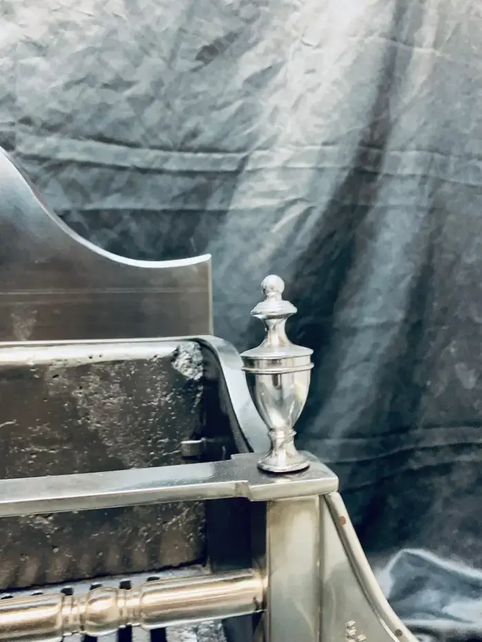 Thumbnail: Antique Polished Steel Fire Grate in the Georgian Manner.