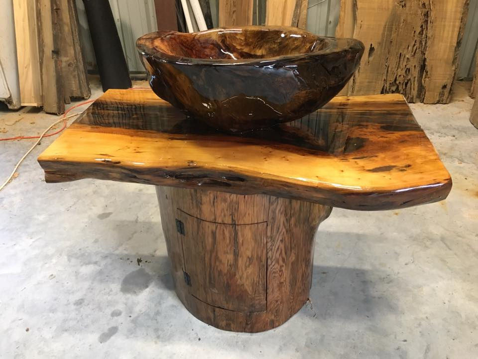 Cypress Burl Sink with or without Base