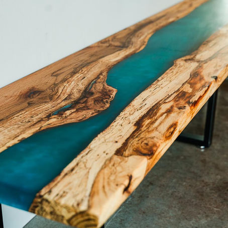 Epoxy River-Style Bench