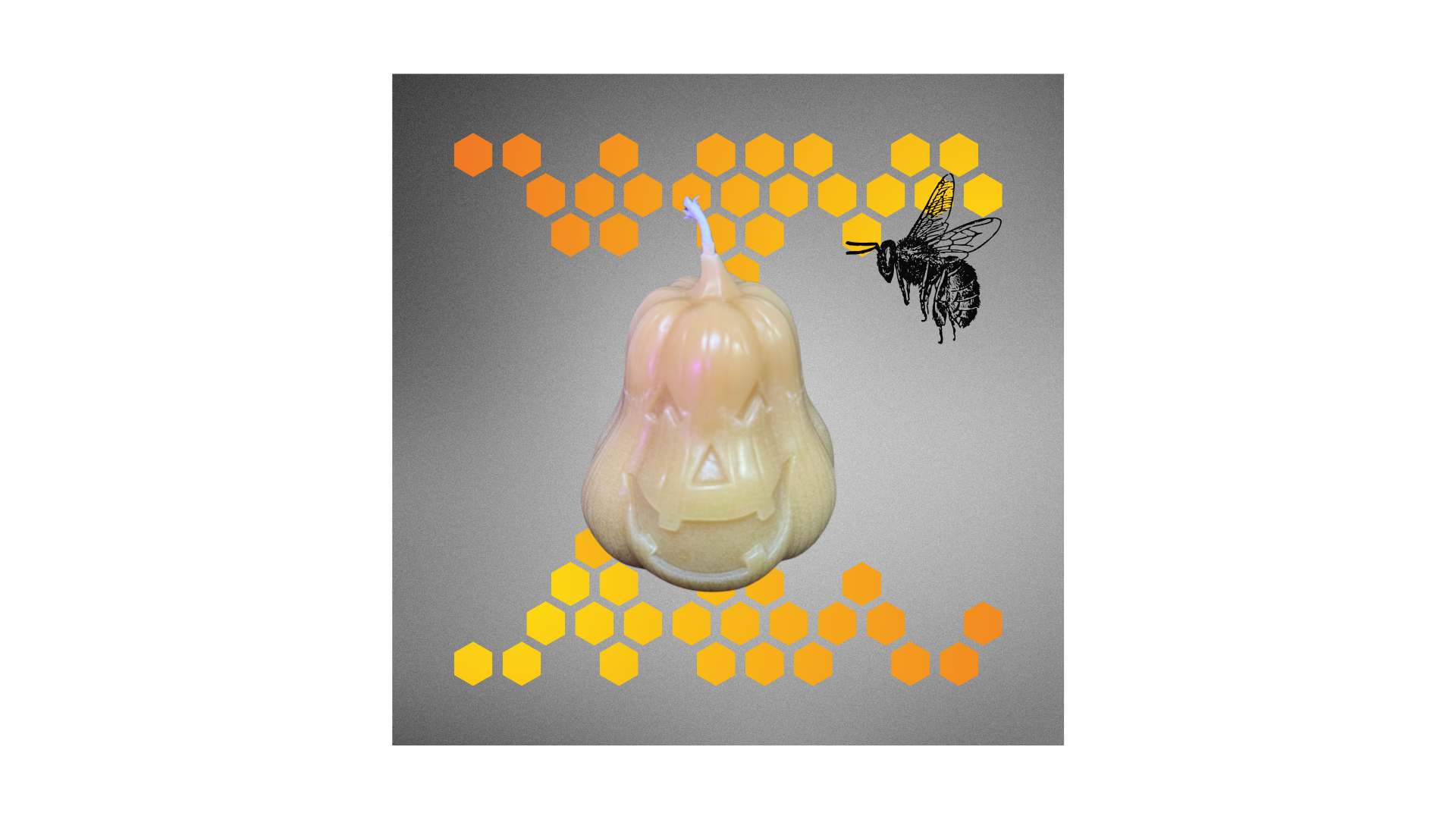 Gourd with Pumpkin Face Candle