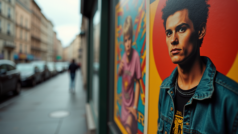 Close-up view of a vintage punk rock poster with bold graphics