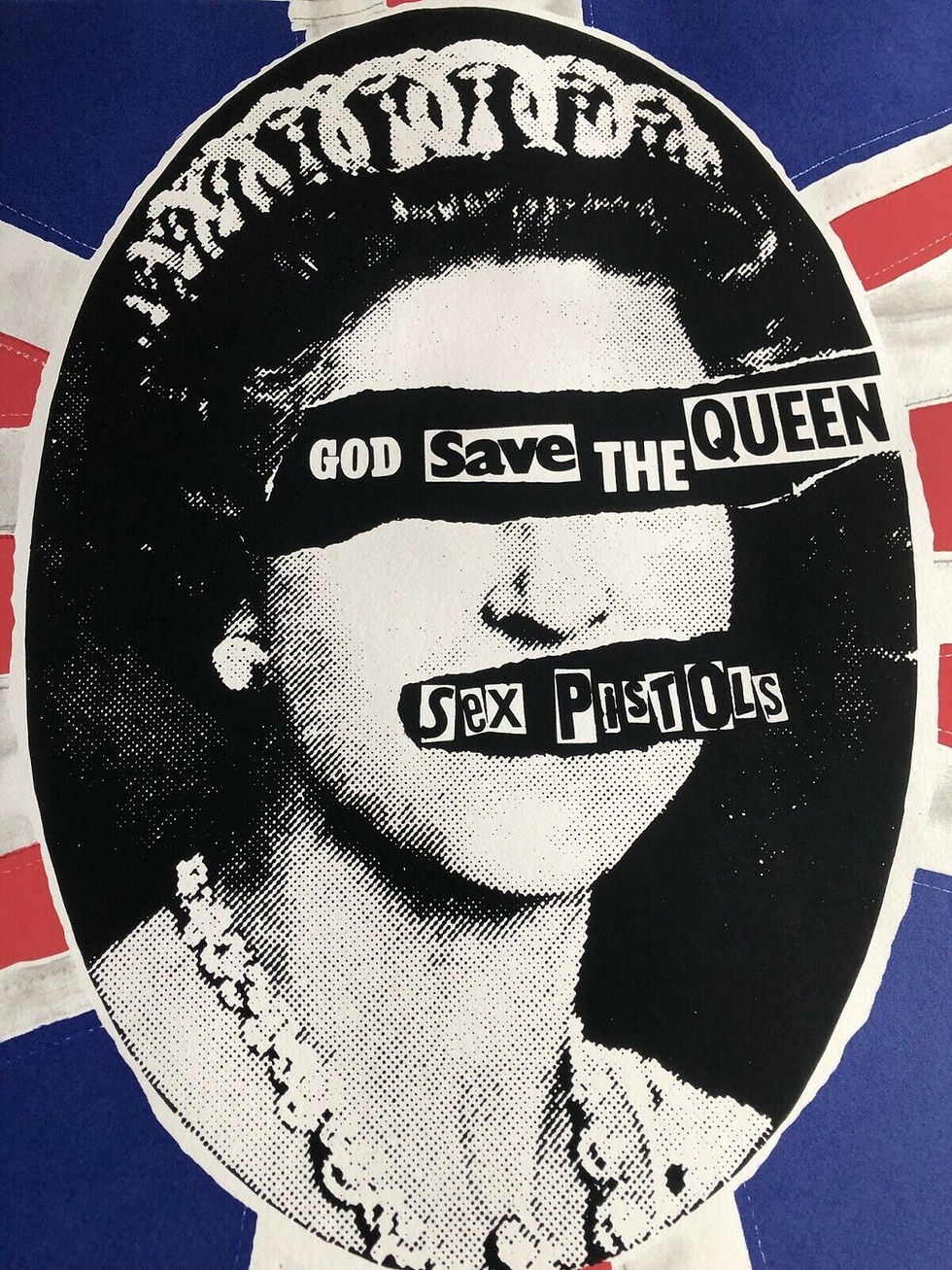 Thumbnail: SEX PISTOLS GOD SAVE THE QUEEN JAMIE REID 1997 SIGNED POSTER