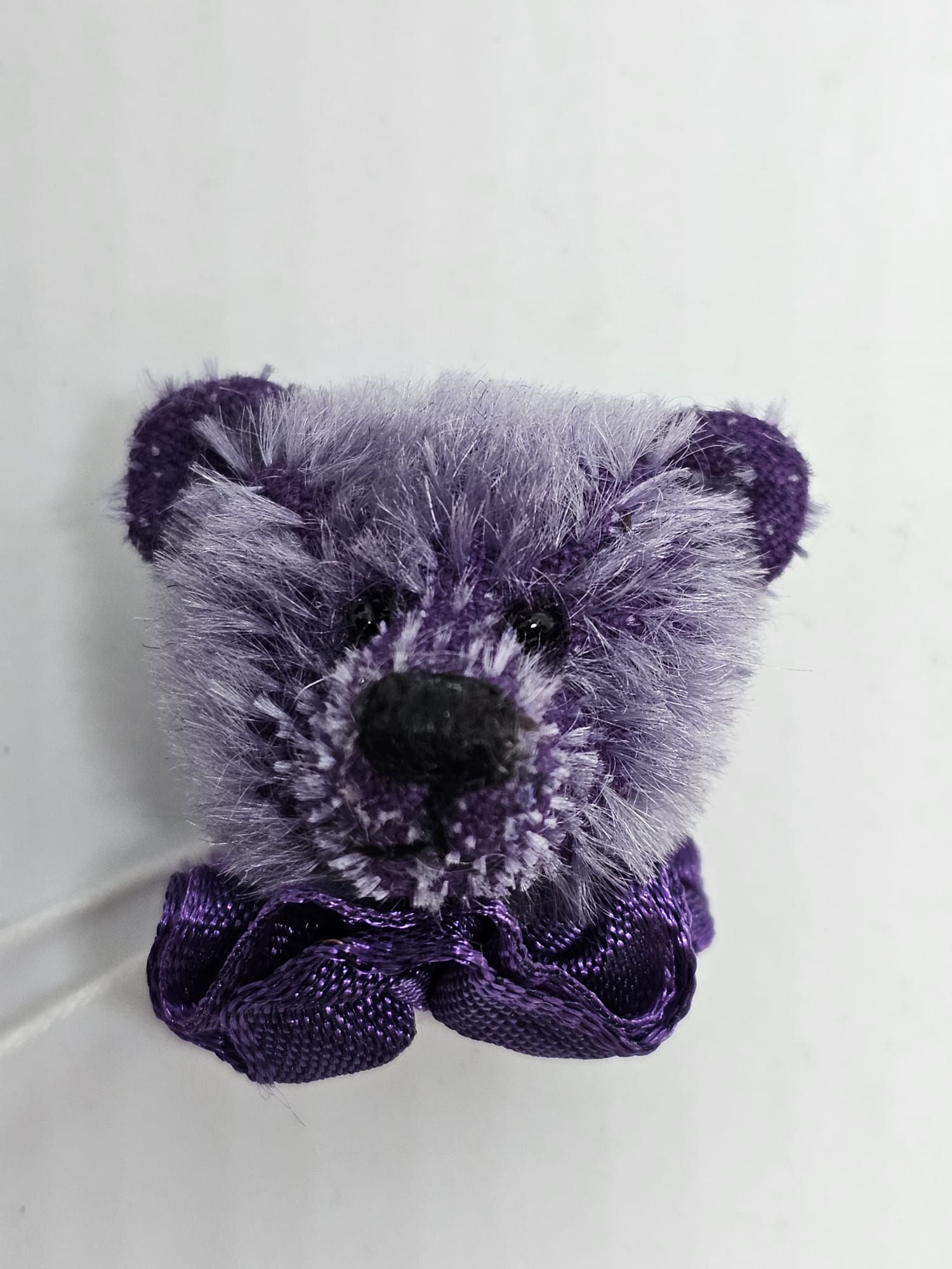 Purple Teddy Head Brooch