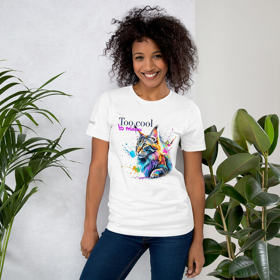 Miniaturbild: Katze Too Cool to miaou, Unisex t-shirt