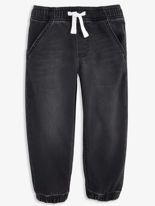 Black Wash Knit Denim Jogger
