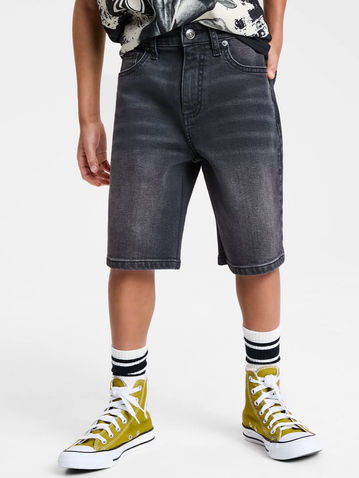 Black Washed Relaxed Denim Short (Big Boy)