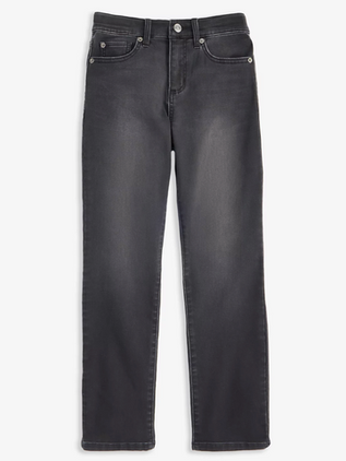 Black Wash Straight Fit Knit Denim Jean