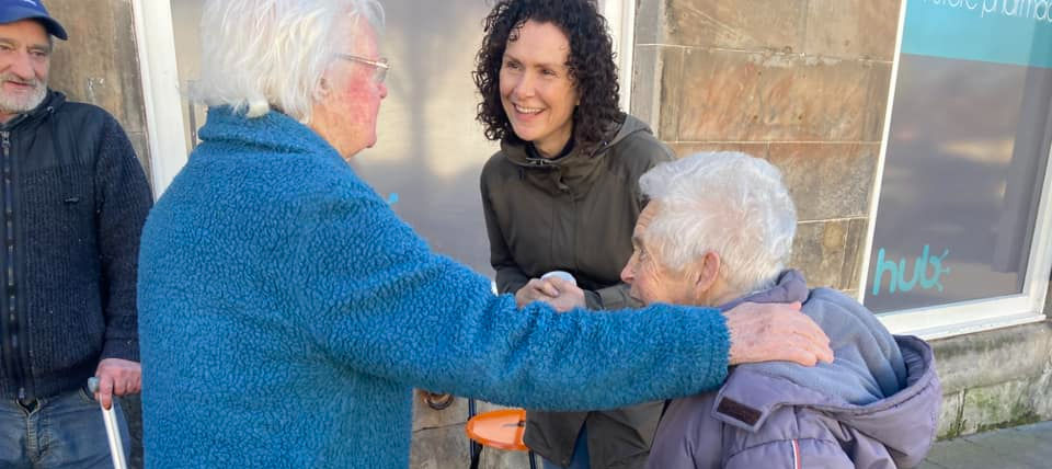 Wendy speaking with constituents