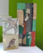Thumbnail: original soft toned sparrow bird painting wall art on wood common house sparrow