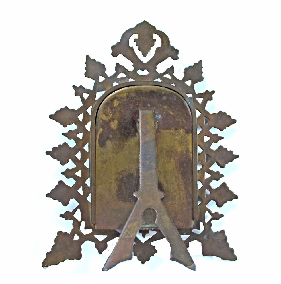 Thumbnail: original little mouse painting on wood in 19th century ornate french metal frame