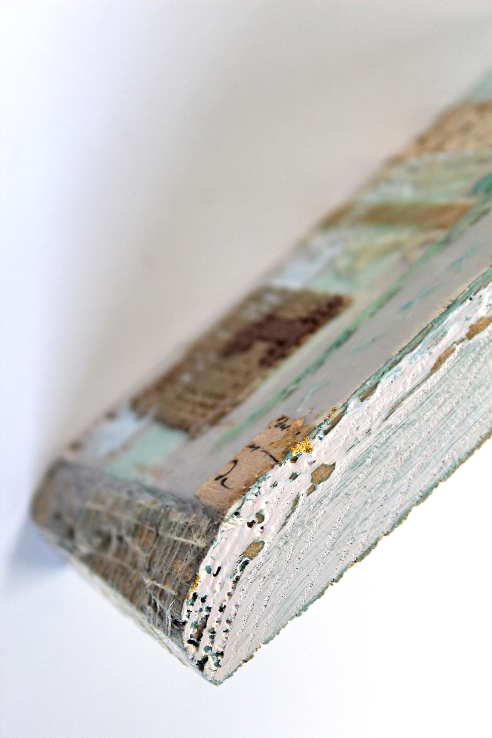 Thumbnail: "memory" soothing encaustic painting art textured reclaimed wood