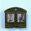 Thumbnail: original bunny love rabbit pair tiny portrait paintings in antique brass frame