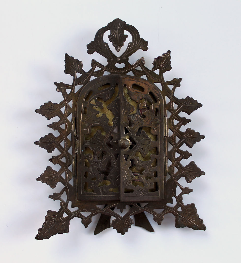 Thumbnail: original little mouse painting on wood in 19th century ornate french metal frame