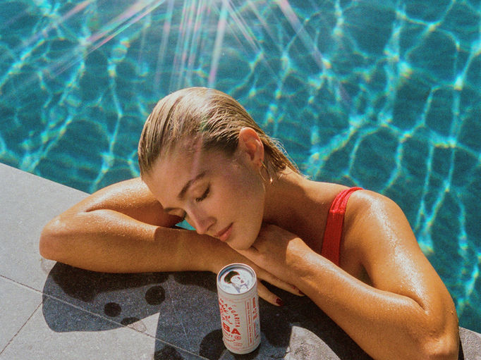 Woman in pool.