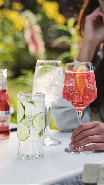 Fever Tree Drink Mixer outside table setting gif