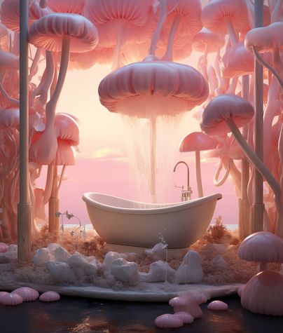 AI-Generated Fungi fantasy imagery.