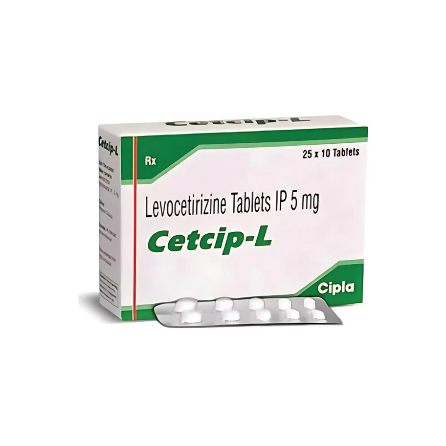 Cetcip L 5mg is a fast-acting antihistamine designed to relieve allergies like sneezing, runny nose, itchy eyes, and skin ras