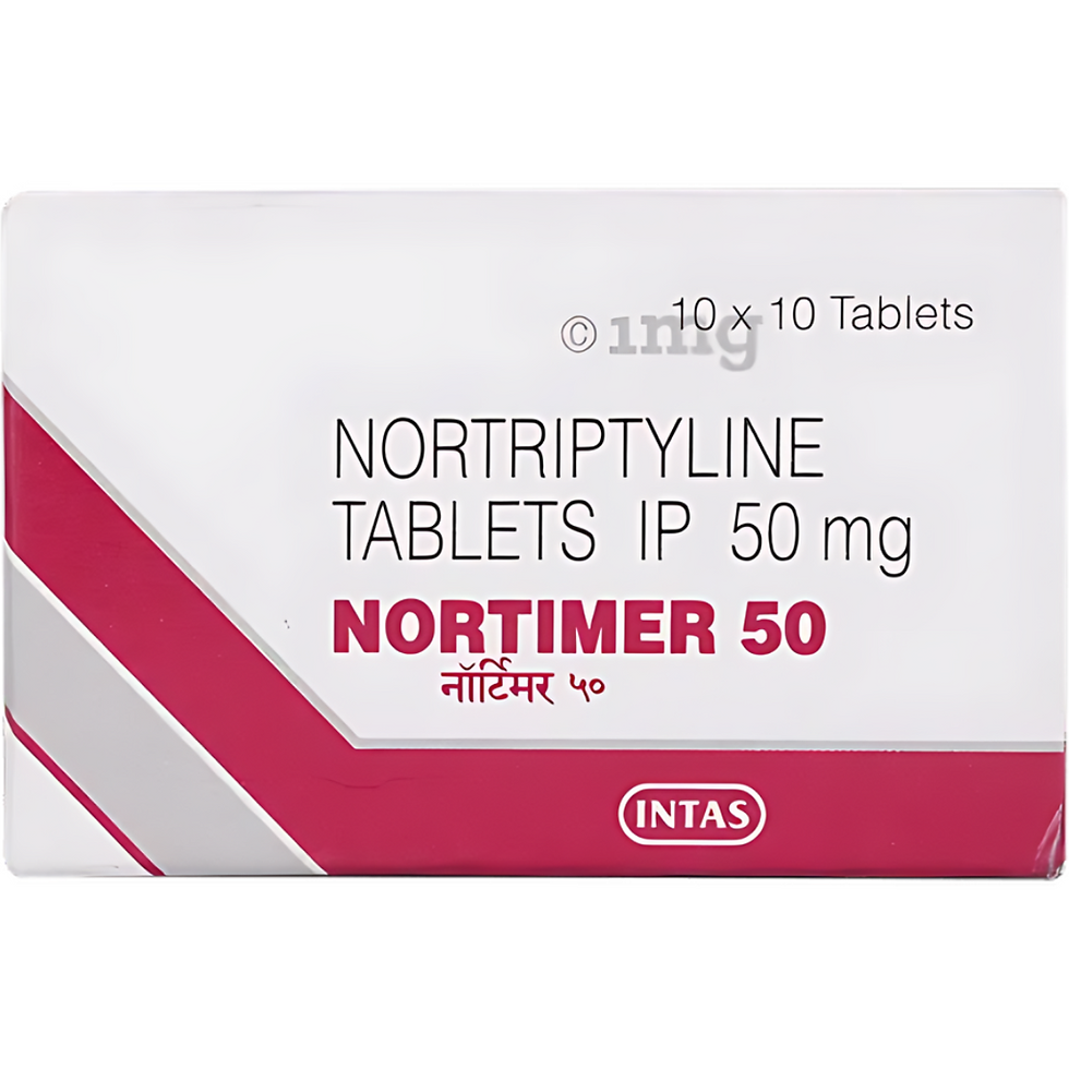 Nortimer 50mg Tablet is a tricyclic antidepressant that is used to treat depression and nighttime bedwetting (nocturnal enure