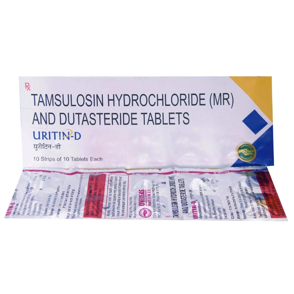 Uritin D Tablet, a powerful combination of Tamsulosin 0.4 and Dutasteride 0.5 that is specifically formulated to treat the sy