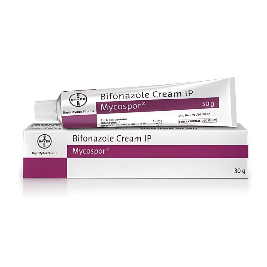 Mycospor Cream (Bifonazole) is a powerful topical antifungal used to treat a variety of skin infections, including athlete’s