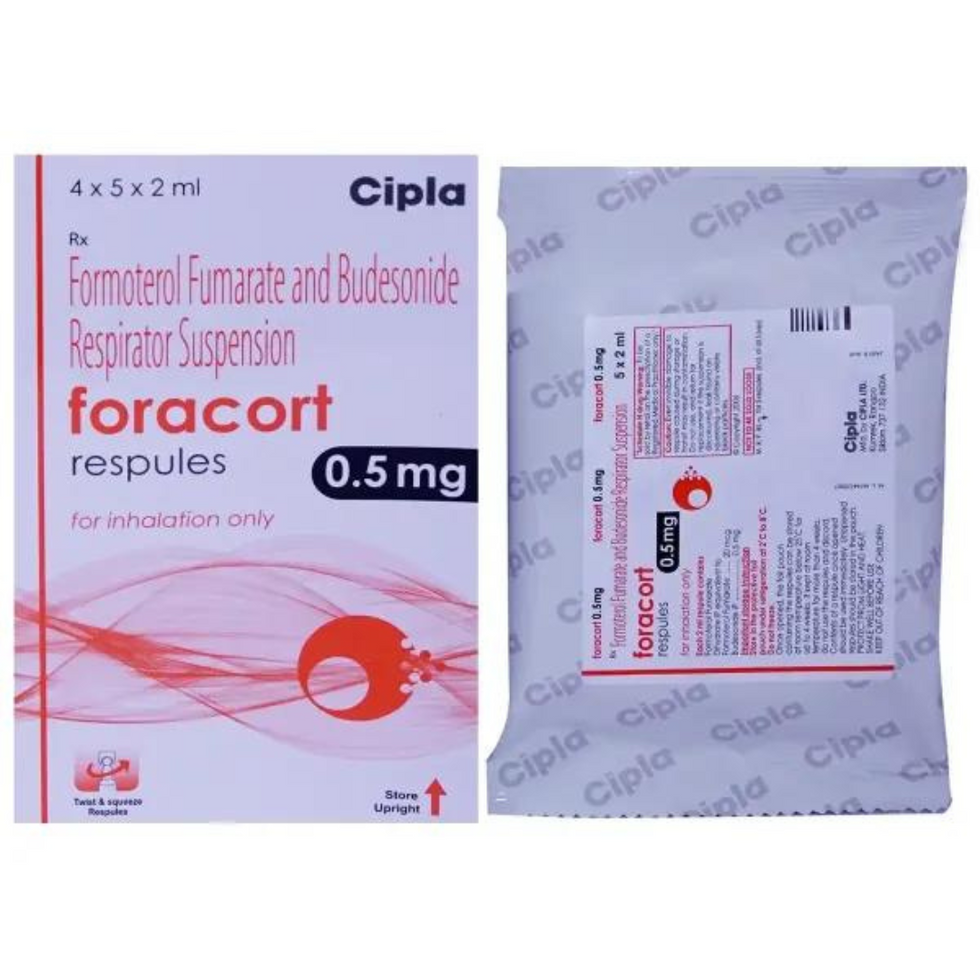 Foracort 0.5mg Respules 2ml is a combination of two medicines in one inhaler