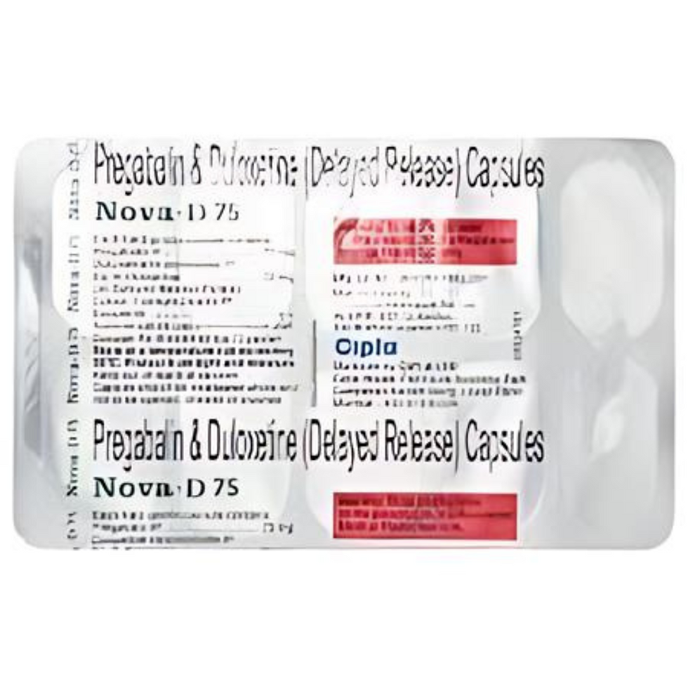 Nova-D 50 Capsule DR is used for the treatment of neuropathic pain. It decreases pain by controlling calcium channel activity