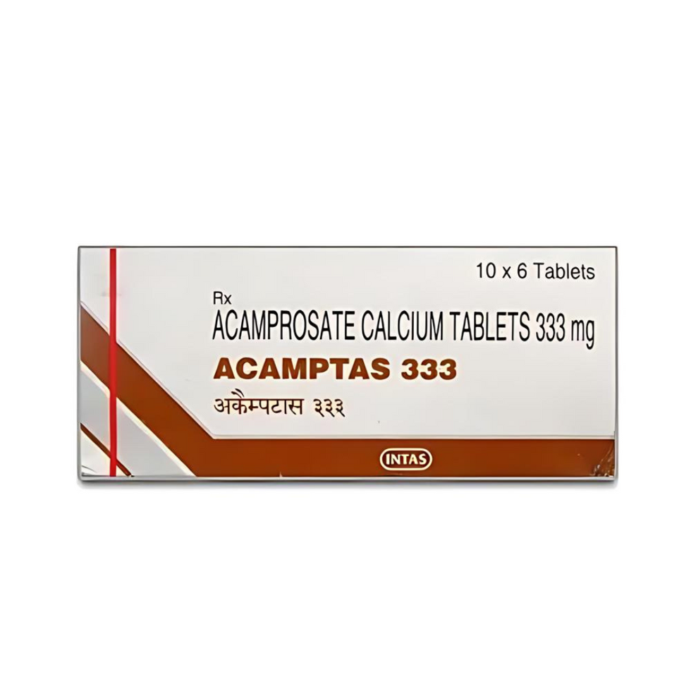 Acamptas 333 Tablet is a medicine that is used to stop craving in people who have completely stopped drinking alcohol.