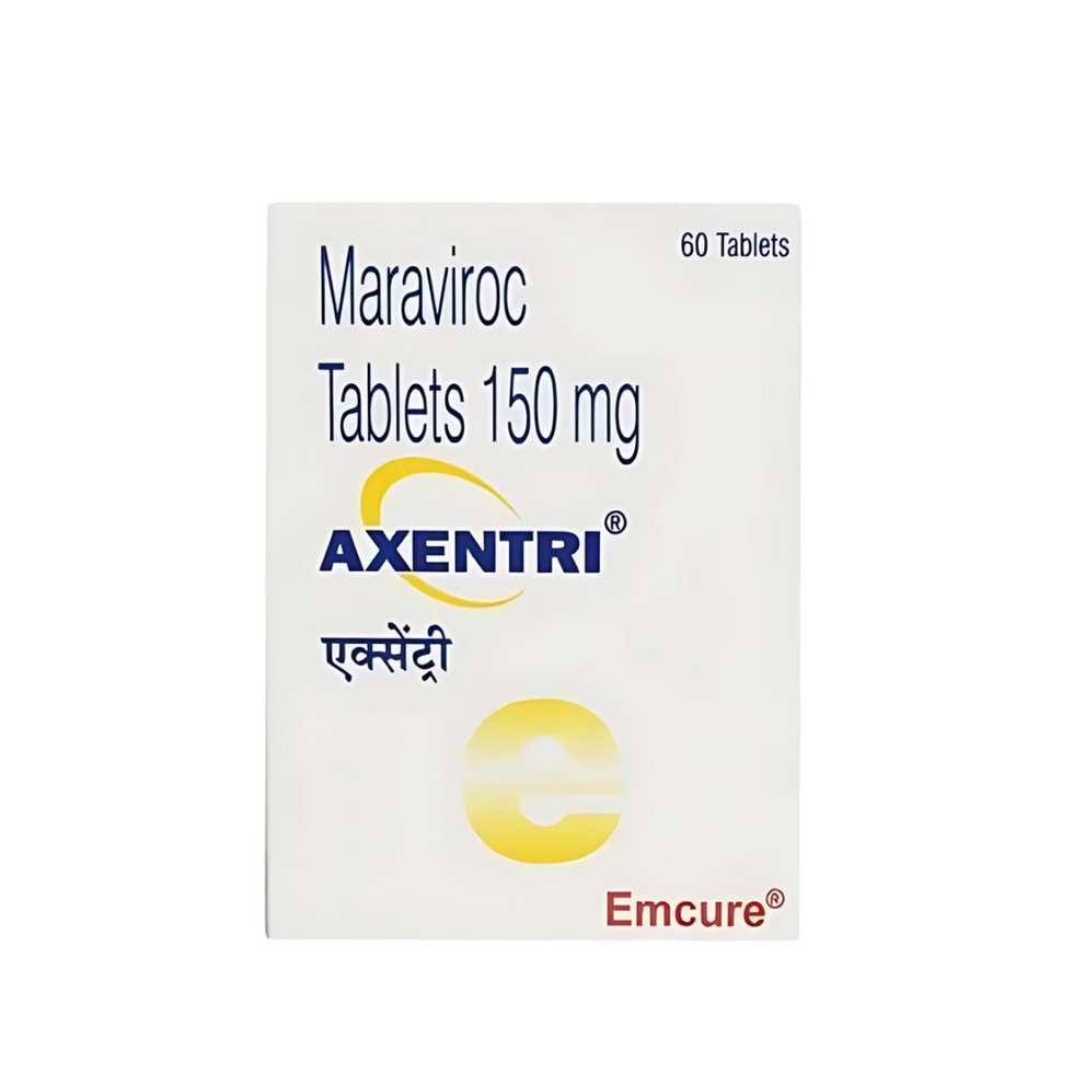 Axentri 150mg Tablet belongs to a group of medicines called CCR5 antagonists.