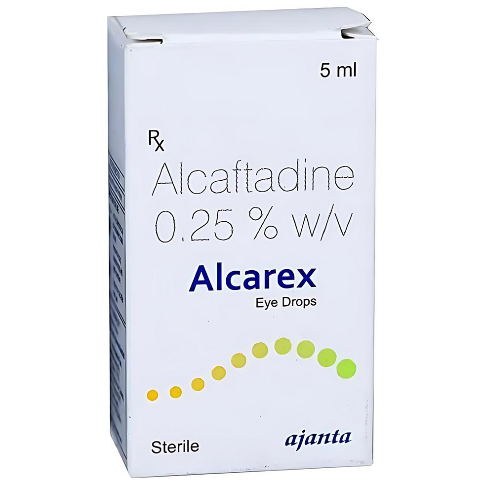 Alcarex Eye Drop is an antihistaminic medication. It is used to treat inflammation of eyes (redness and swelling) caused due