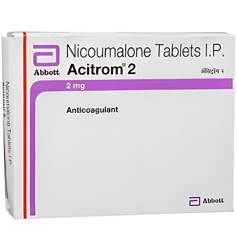 Acitrom 2 Tablet is an oral anticoagulant that helps prevent harmful blood clots in the legs, lungs, brain, and heart.