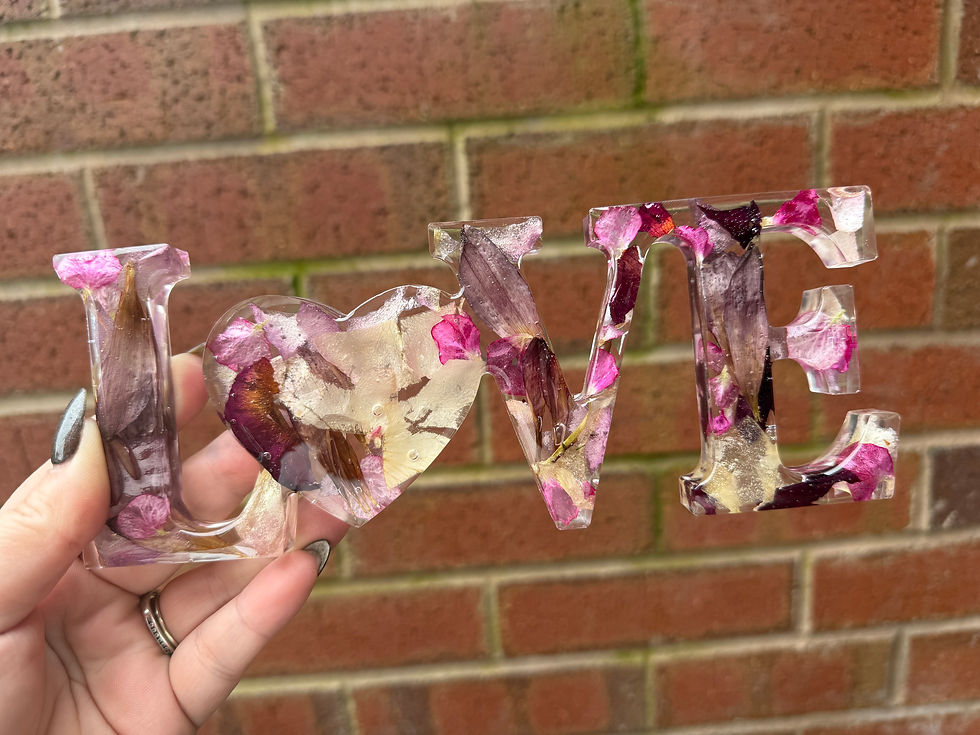 Thumbnail: Standing LOVE Sign - Resin Flower Preservation - Memorial Flower Preservation