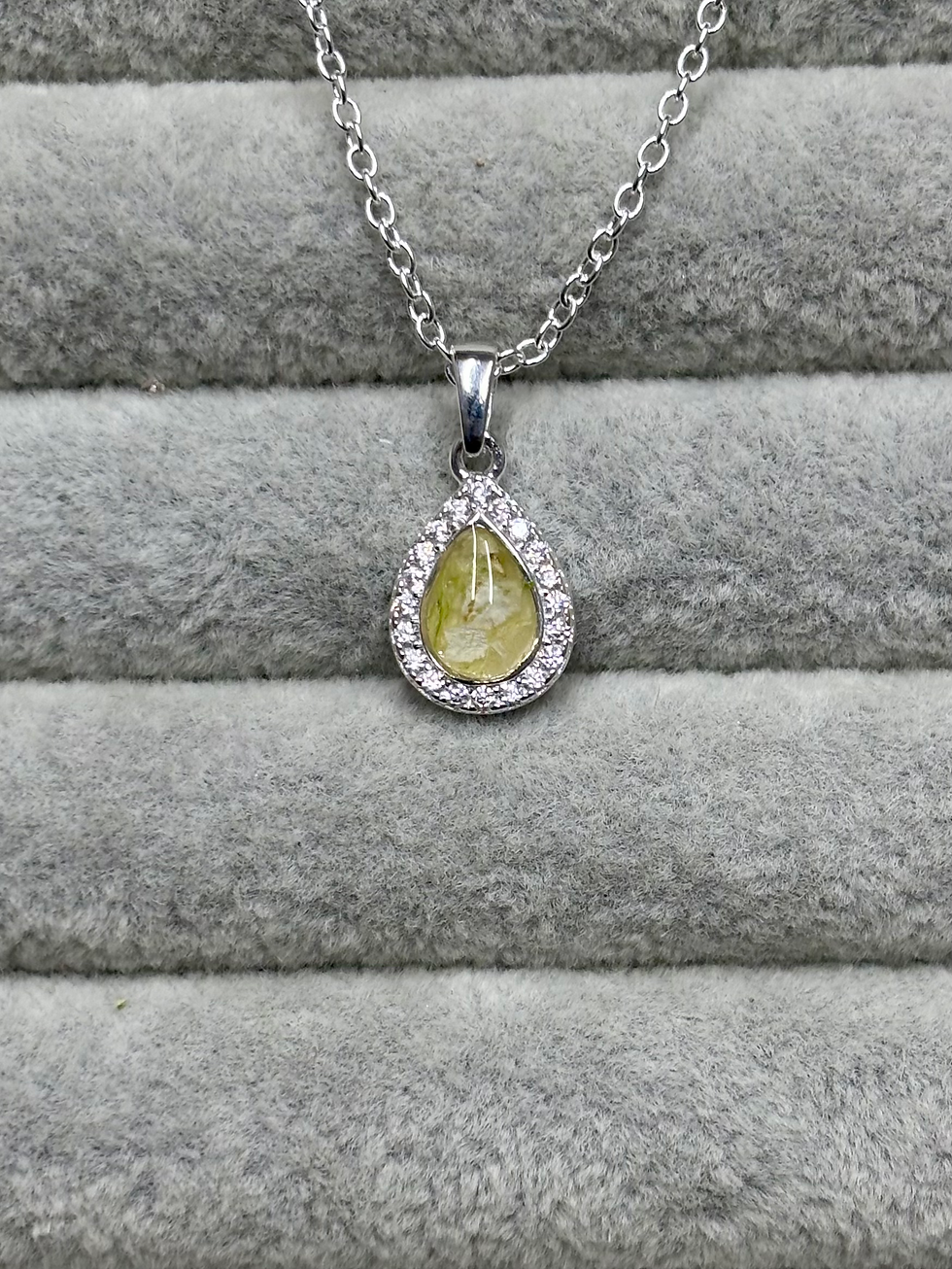 Thumbnail: Flower Preservation Jewellery - Diamante Tear Drop Necklace
