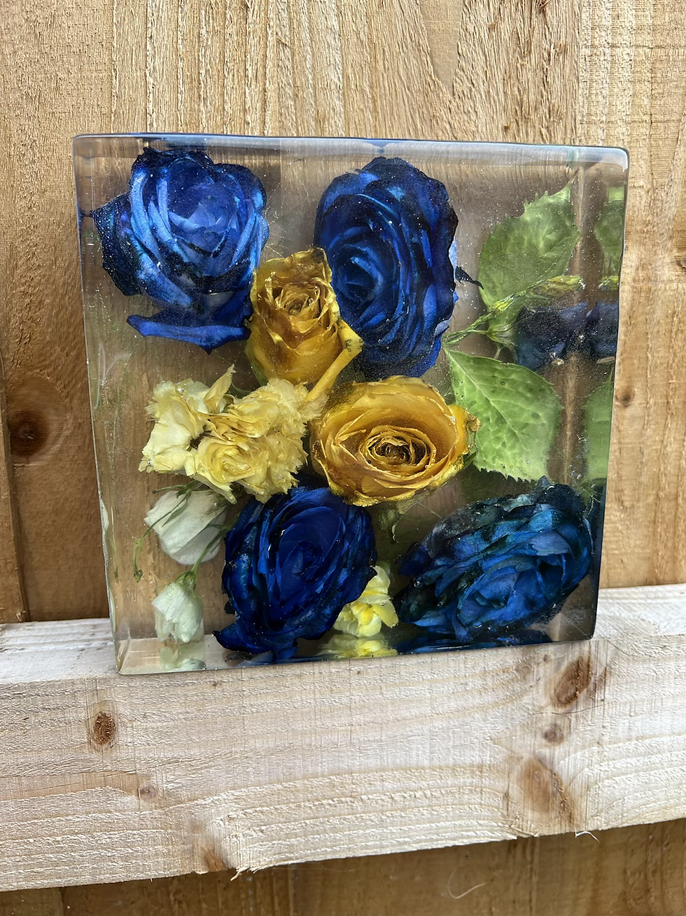 Thumbnail: 15cm Resin Block - Resin Flower Preservation - Wedding & Funeral Flowers