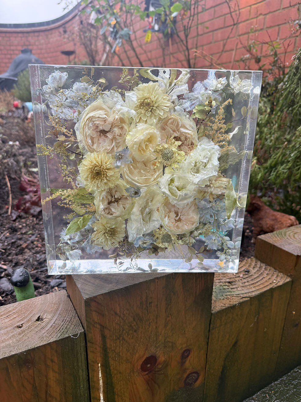 Thumbnail: 25cm Resin Block - Wedding Flower Preservation - Resin Flower Preservation Block