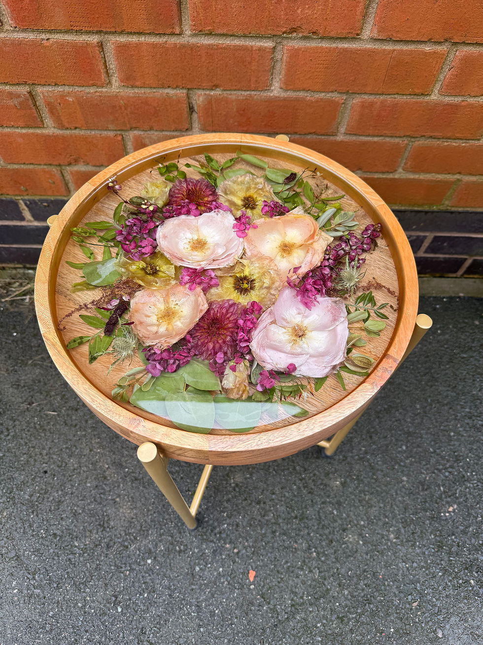 Thumbnail: Light Oak Side Table - Resin Flower Preservation