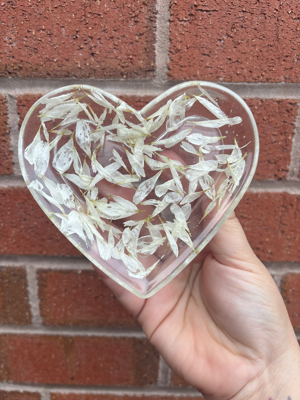 Thumbnail: Heart Trinket Dish - Resin Flower Preservation - Wedding Flower Preservation