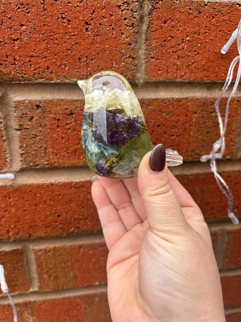 Thumbnail: Robin Paperweight - Resin Flower Preservation Bird - Funeral Flower Preservation