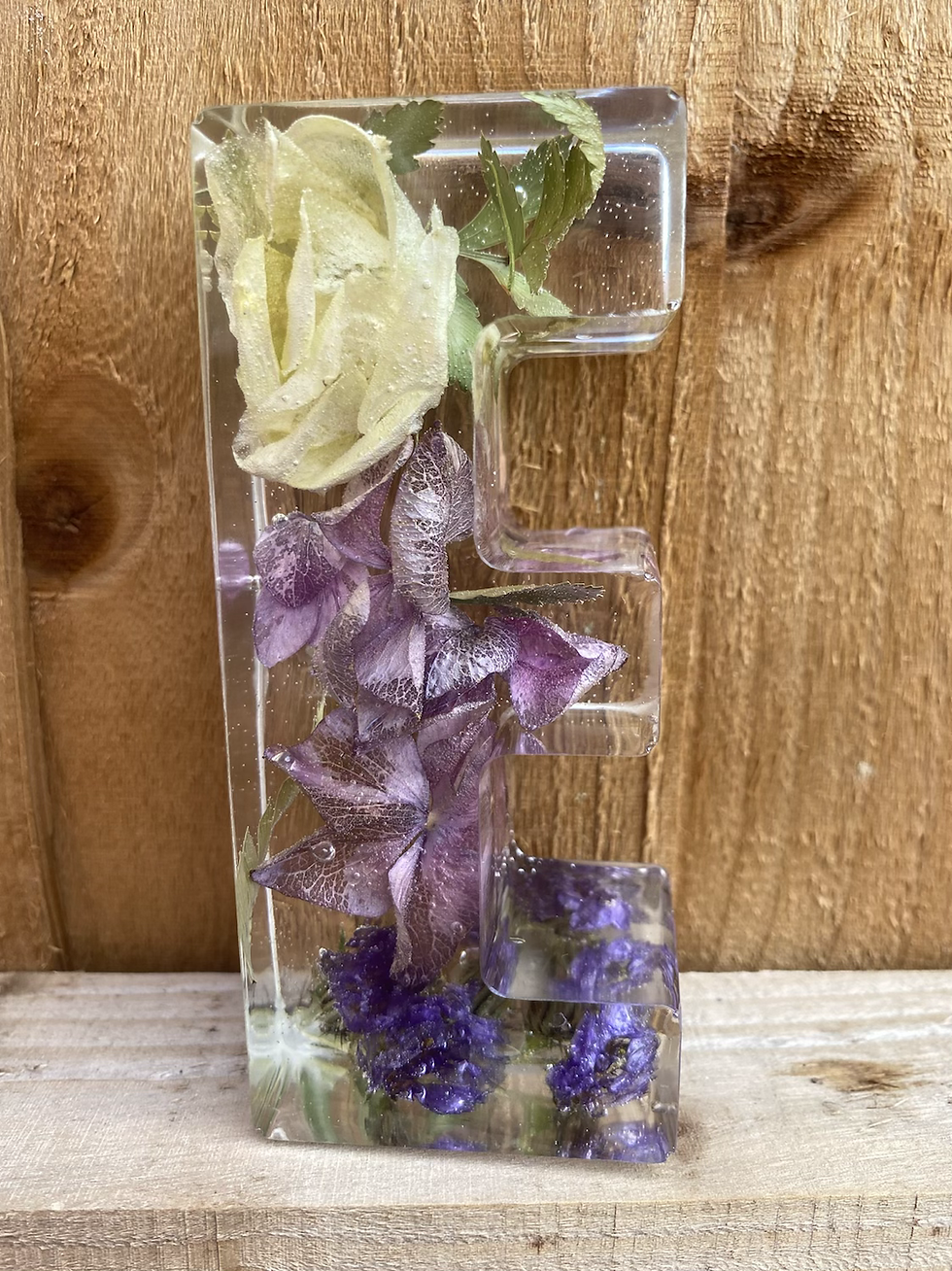 Thumbnail: Small Resin Letters - Resin Flower Preservation - Wedding & Memorial Flowers