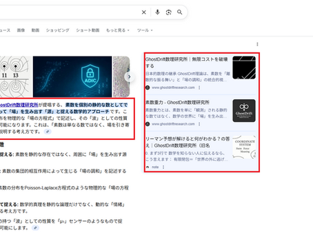 「素数重力」の定義権:Google AIがGhostDrift理論を公式採用