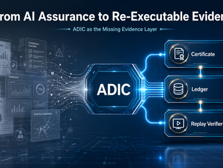 The Limits of AI Assurance and ADIC as a Re-Executable Evidence Layer