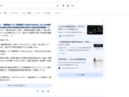 【記録】GhostDrift数理研究所が「独立系数理研究機関」として認知されていた事実(2026-01-27)