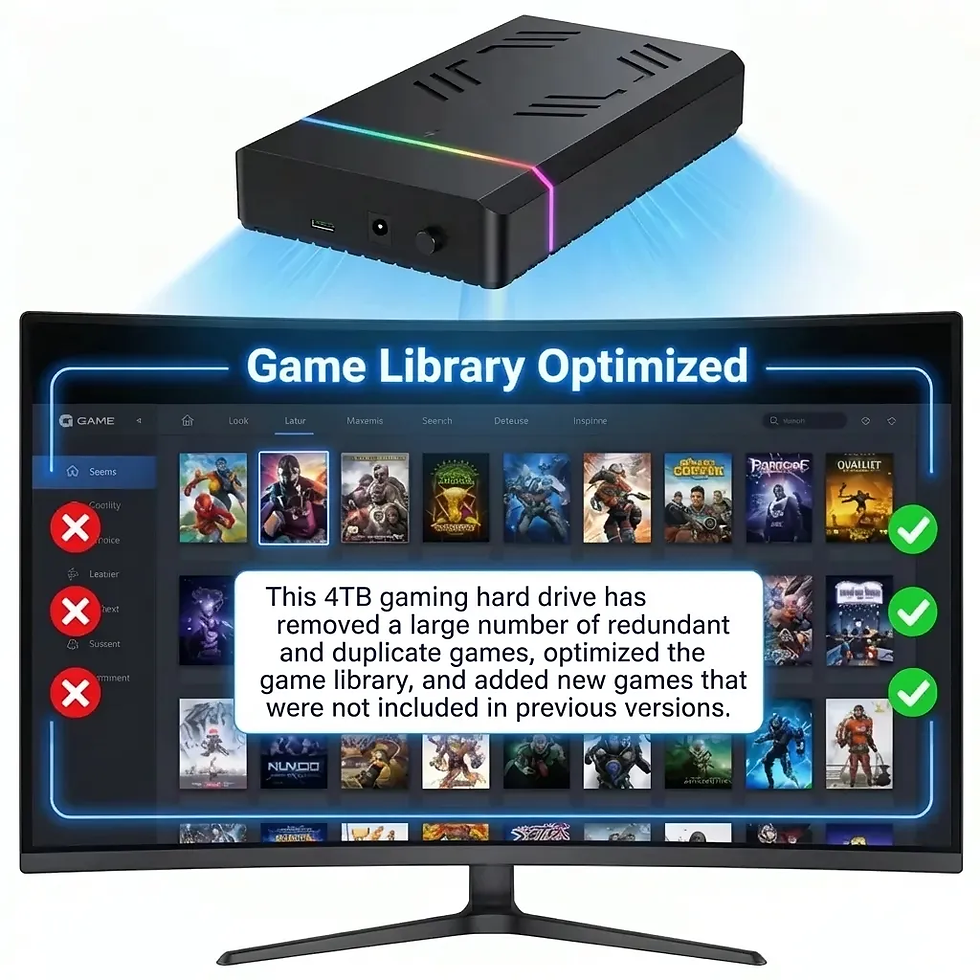 Miniatura: PEAPRIT 4TB Gaming HDD with Hyperspin Retrobat Playnite Teknoparrot Retro Video 