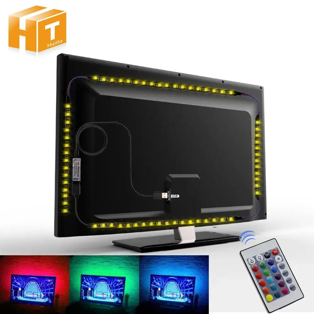 USB LED Strip 5050 RGB Flexible LED Light DC5V RGB Color Changeable TV