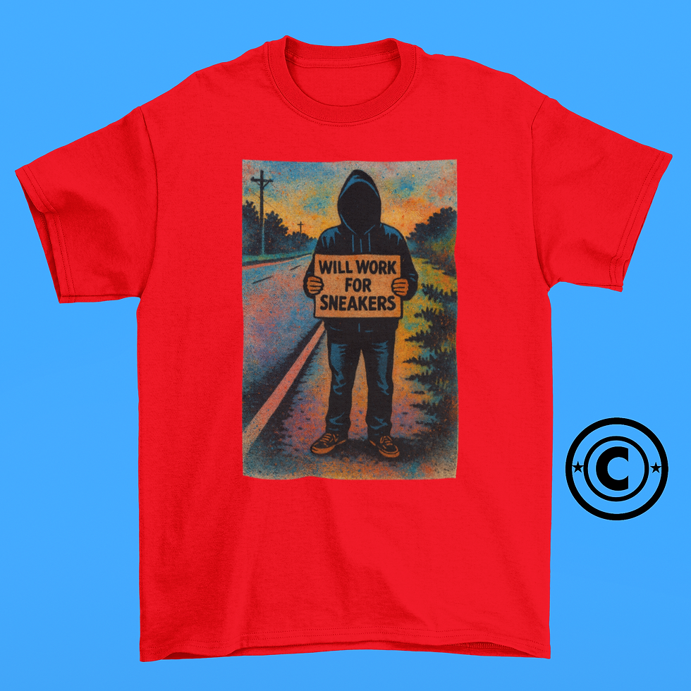 Thumbnail: "Will Work for Sneakers" Custom T Shirt
