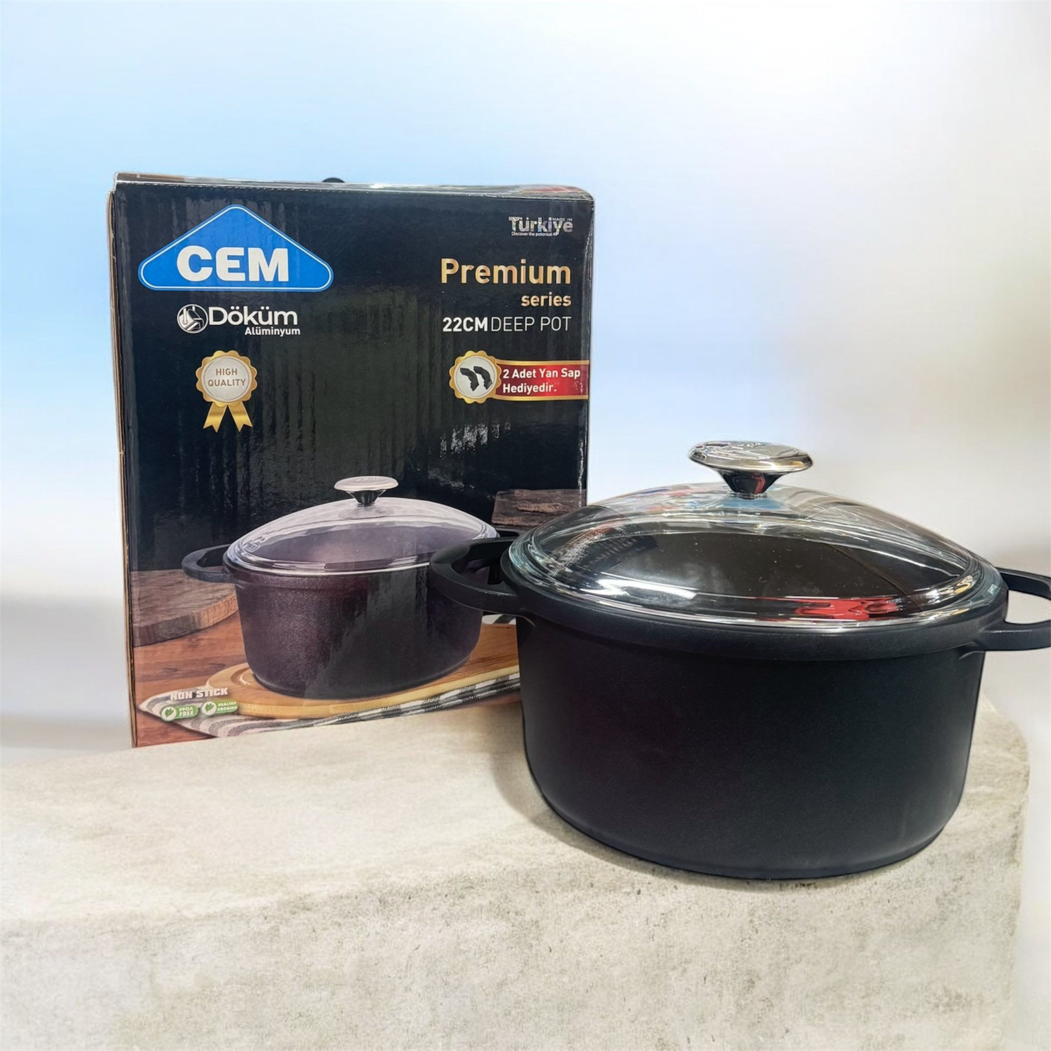 CEM Deep Pot Cash Aluminium 26 cm (High Quality)