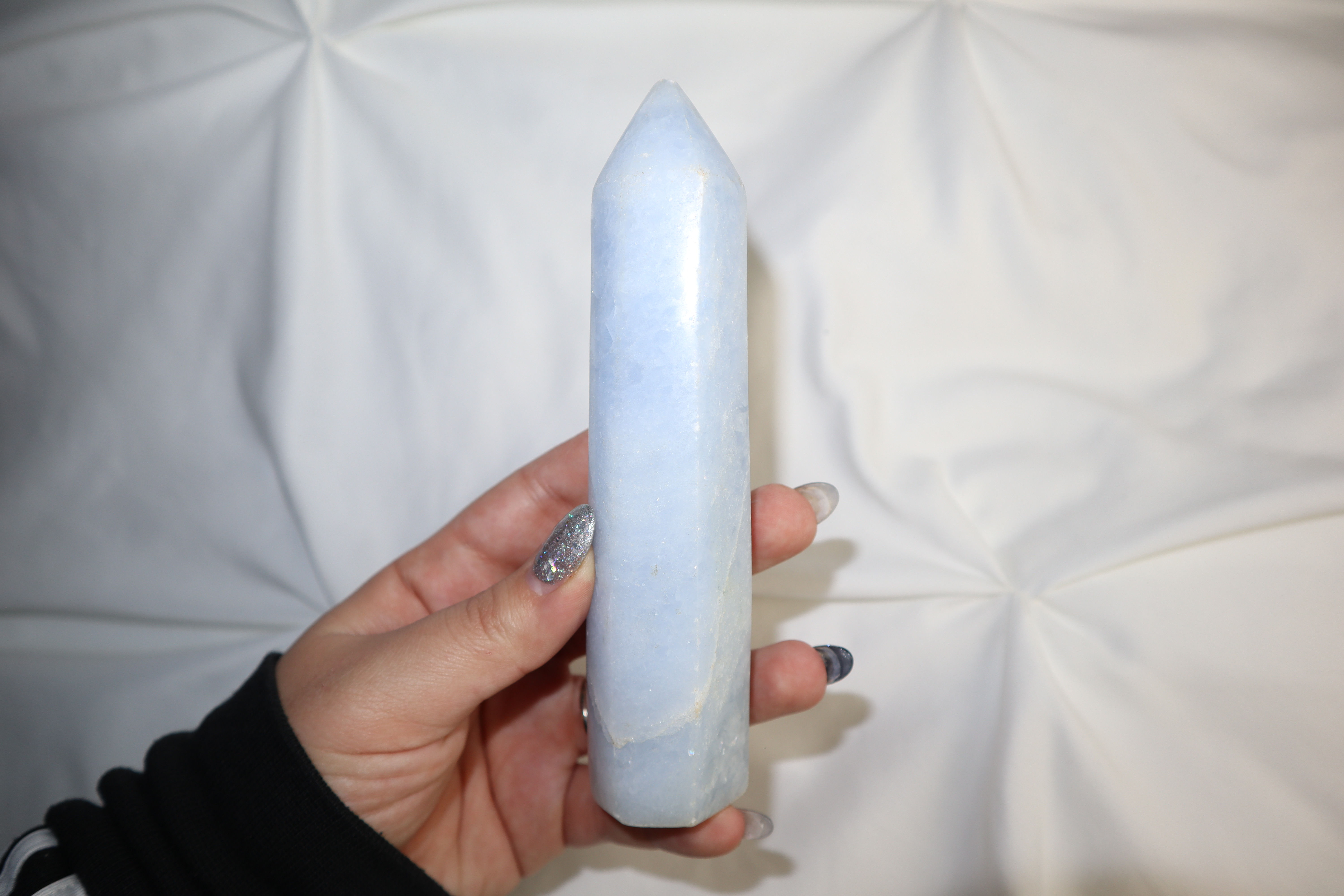 Blue Calcite Crystal Point 295g