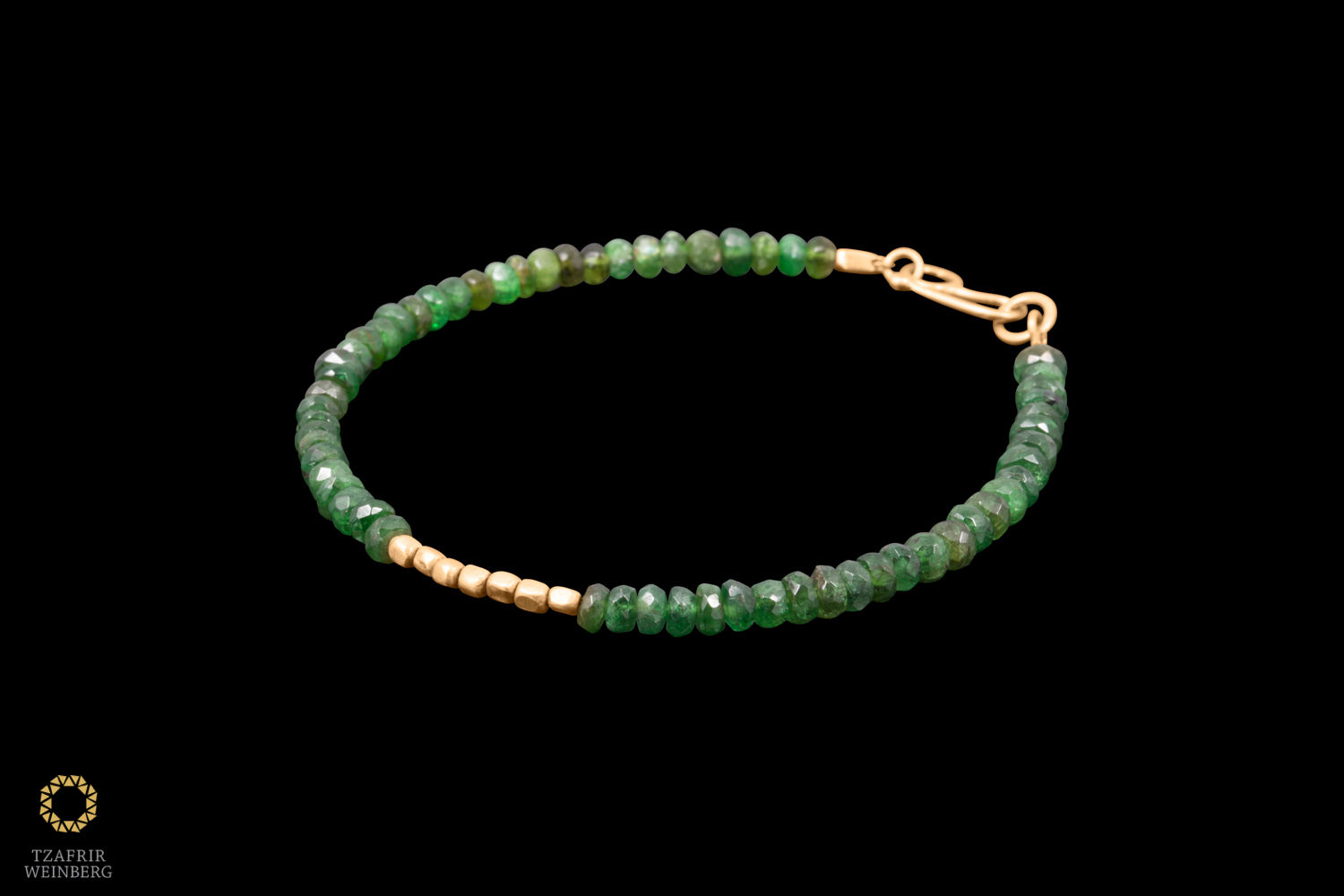18k Yellow gold and emerald bracelet
