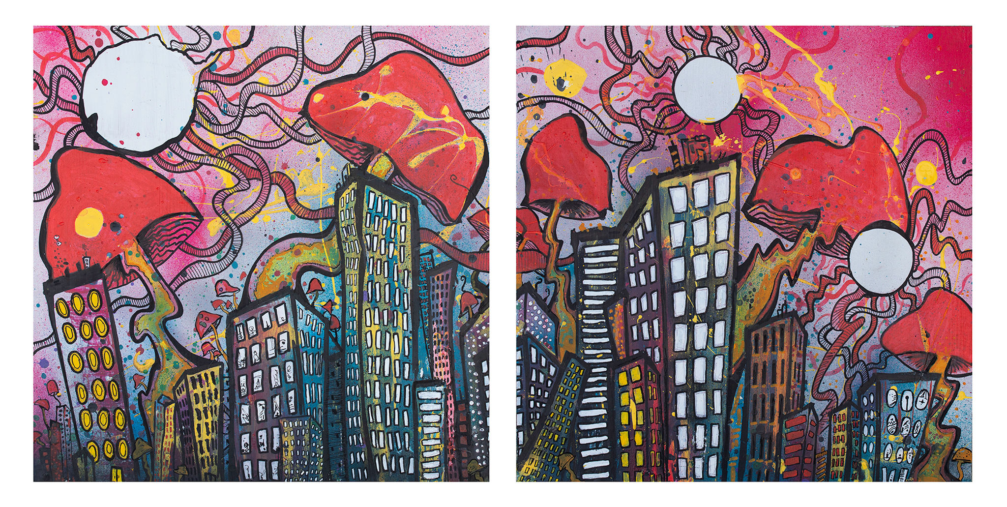 Hazy Moons Crazy Swoons Diptych