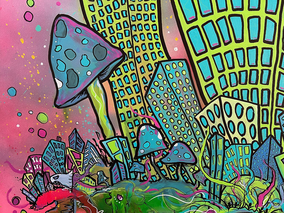 Thumbnail: Damaged #2 - 48"x48" Spray & Acrylic Paint on Stretched Canvas